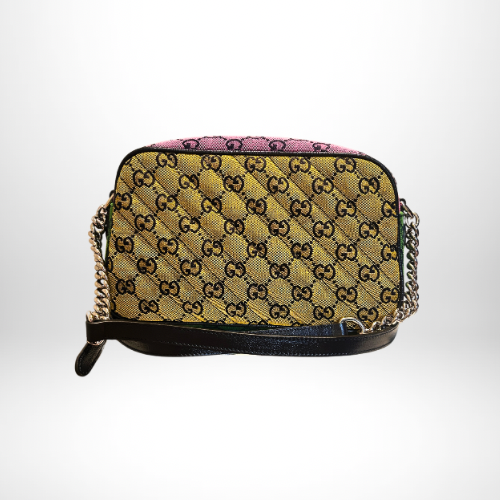 Monogram Multicolor Matelasse Diagonal Small GG Marmont Chain Shoulder Bag - 15 Day Rental